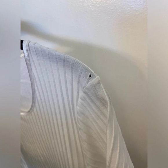 Hanro Ribbed White Cotton Sleep Dress Size Small - Picture 4 of 5